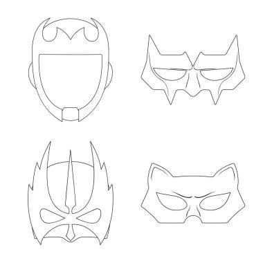 Kahraman ve maske simge vektör tasarımı. Kahraman ve süper kahraman hisse senedi simgesi için web topluluğu.