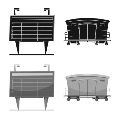 Tren ve İstasyonu sembolü yalıtılmış nesne. Tren ve bilet hisse senedi simgesi için web topluluğu.