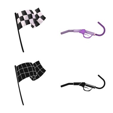 Bir araba ve ralli işaret tasarım vektör. Araba ve yarış hisse senedi simgesi web için kümesi.