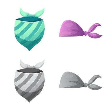 Eşarp ve şal simge vektör tasarımı. Eşarp ve aksesuar hisse senedi vektör çizim koleksiyonu.