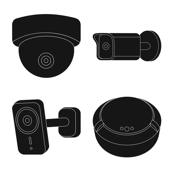 Objeto aislado de cctv y el signo de la cámara. Colección de cctv y vector de sistema icono para stock . — Vector de stock