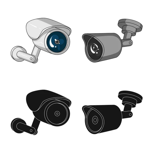 Diseño vectorial de cctv y símbolo de la cámara. Conjunto de cctv y sistema de ilustración de vector de stock . — Vector de stock