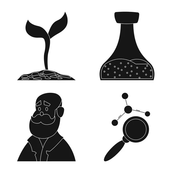 Vektorová design genetických a rostlin znamení. Sada genetické a biotechnologických akcií vektorové ilustrace. — Stockový vektor
