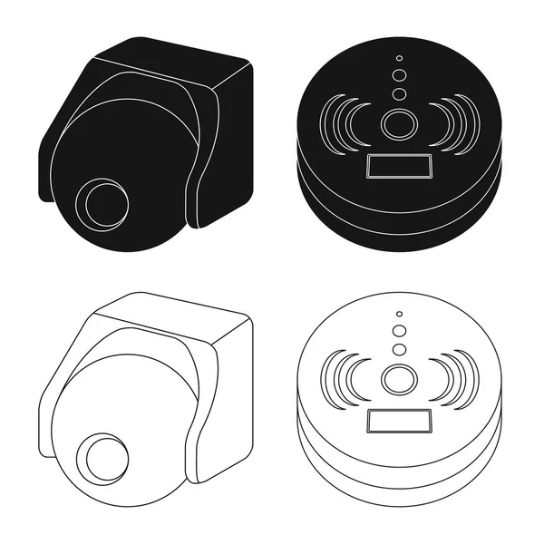 Diseño vectorial de cctv y signo de cámara. Colección de cctv y sistema de ilustración de vector de stock . — Archivo Imágenes Vectoriales