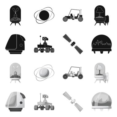 Mars ve uzay logo vektör tasarımı. Mars ve gezegen hisse senedi simgesi için web topluluğu.