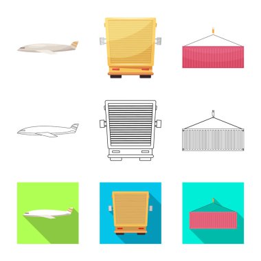 Yalıtılmış nesne mal ve kargo işareti. Ürünler ve hisse senedi için ambar vektör simge koleksiyonu.