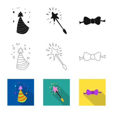Parti ve Doğum günü simge vektör Illustration. Hisse senedi için kutlama ve parti vektör simge kümesi.