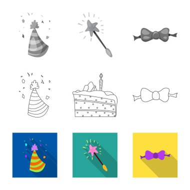 Parti ve Doğum günü simge vektör Illustration. Parti ve kutlama hisse senedi simgesi için web topluluğu.