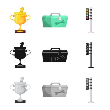 Araba ve ralli simgesi yalıtılmış nesne. Araba ve yarış hisse senedi simgesi web için kümesi.