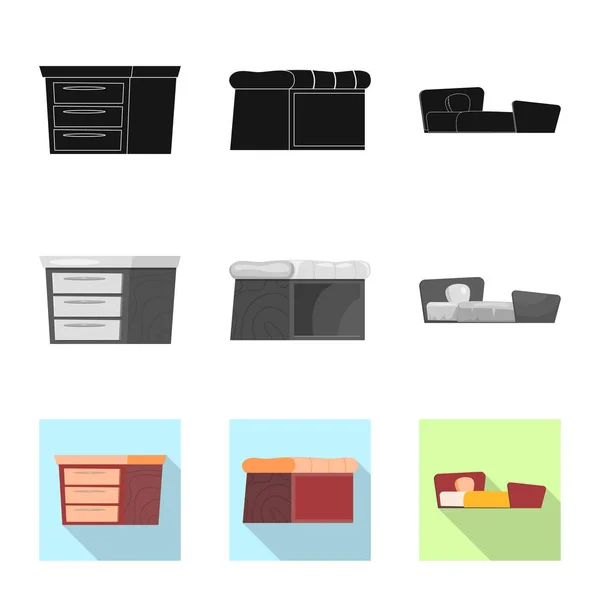Illustration vectorielle du logo mobilier et appartement. Ensemble de meubles et icône vectorielle maison pour stock . — Image vectorielle