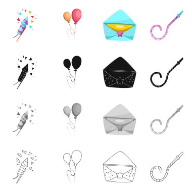 Parti ve Doğum günü simge vektör Illustration. Parti ve kutlama hisse senedi vektör çizim topluluğu.