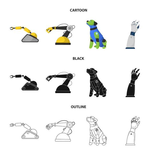 Projeto vetorial de robô e ícone de fábrica. Coleção de robô e espaço estoque vetor ilustração . —  Vetores de Stock