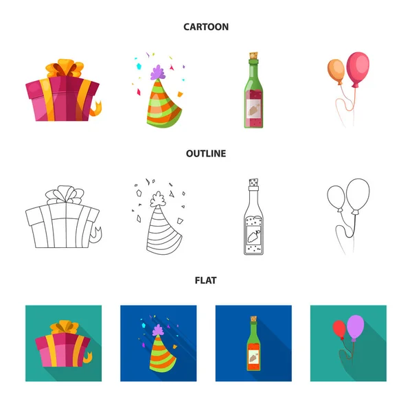 Diseño vectorial de fiesta y símbolo de cumpleaños. Colección de fiesta y celebración icono de vector para la acción . — Archivo Imágenes Vectoriales