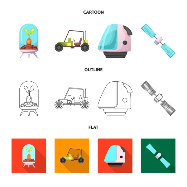 Isoliertes Objekt von Mars und Weltraumzeichen. Set von Mars und Planetenaktiensymbol für Web. — Stockvektor