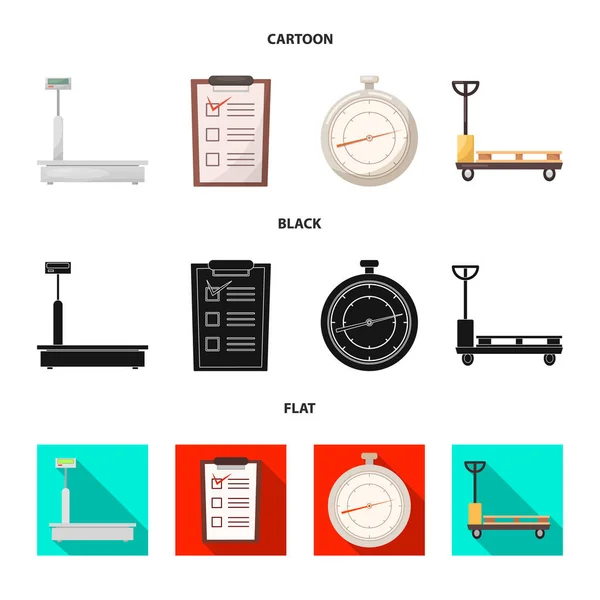 Diseño vectorial de mercancías y logotipo de carga. Colección de bienes y almacén vector de stock ilustración . — Archivo Imágenes Vectoriales