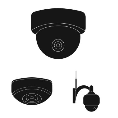 Cctv ve kamera logo vektör Illustration. Cctv ve sistem hisse senedi simgesi için web topluluğu.