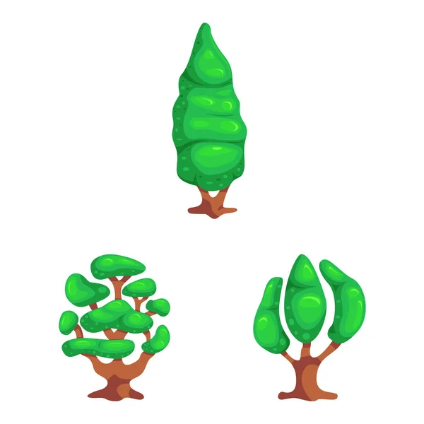 Ilustración vectorial de árbol y símbolo de la naturaleza. Conjunto de árbol y corona vector de stock ilustración . — Vector de stock