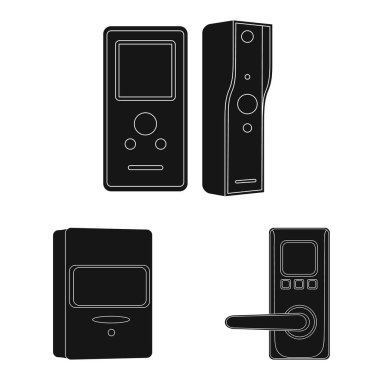 Cctv ve kamera logosu yalıtılmış nesne. Hisse senedi için cctv ve sistem vektör simge topluluğu.