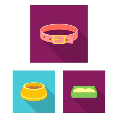 Set koleksiyonu tasarım için bir hayvan kedi düz simgeler. Bir kedi vektör simge stok web gösterim amacıyla bakım.