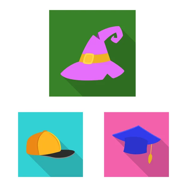 Ilustración vectorial de la marca de sombreros y gorras. Conjunto de sombreros y accesorios stock vector ilustración . — Archivo Imágenes Vectoriales