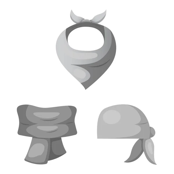 Vectorillustratie van pictogram sjaal en sjaal. Set van sjaal en accessoire aandelensymbool voor web. — Stockvector