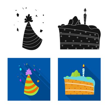 Parti ve Doğum günü logo vektör tasarımı. Parti ve kutlama hisse senedi vektör çizim topluluğu.