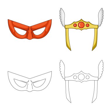 Kahraman ve maske logo vektör tasarımı. Kahraman kümesi ve hisse senedi için süper kahraman vektör simgesi.