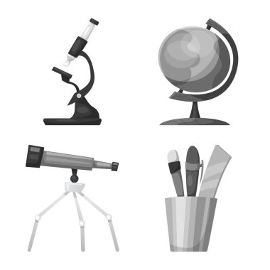 Eğitim ve öğrenme logo vektör çizimi. Eğitim ve okul vektör simgesini hissenin koleksiyonu.