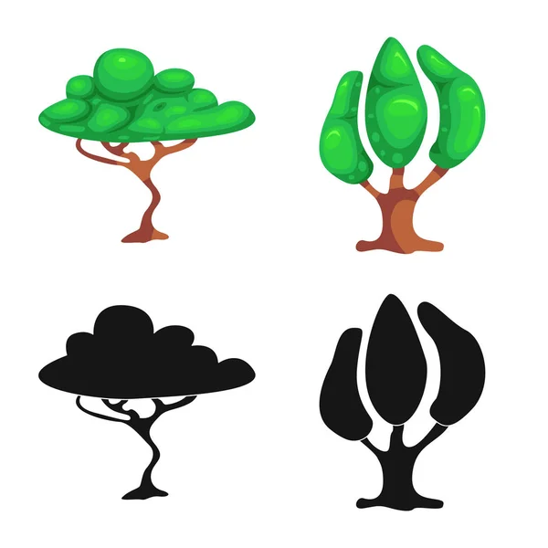 Oggetto isolato di albero e icona della natura. Raccolta di albero e corona stock vettoriale illustrazione . — Vettoriale Stock