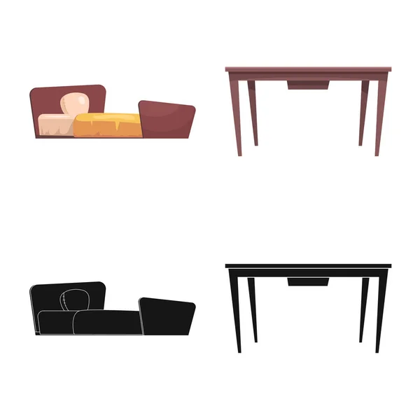 Diseño Vectorial Muebles Símbolo Del Apartamento Conjunto Muebles Hogar Vector — Vector de stock