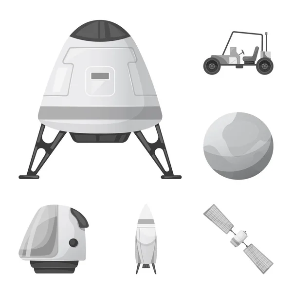 Isoliertes Objekt des Mars und Weltraum-Ikone. Set von Mars und Planeten-Vektor-Symbol für Aktien. — Stockvektor