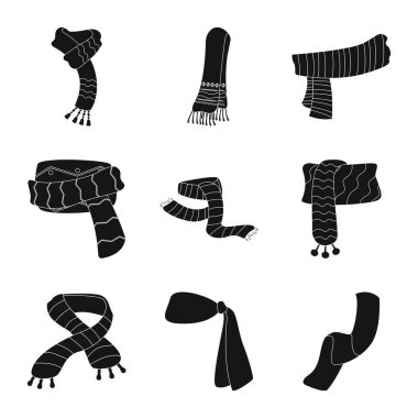 Eşarp ve şal simge vektör Illustration. Eşarp ve web için aksesuar hisse senedi simgesi.