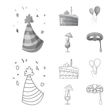 Parti ve Doğum günü simge vektör Illustration. Parti ve kutlama hisse senedi simgesi için web topluluğu.
