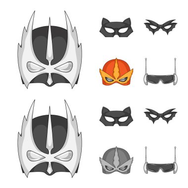 Kahraman ve maske simgesinin yalıtılmış nesne. Kahraman topluluğu ve hisse senedi için süper kahraman vektör simgesi.