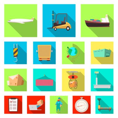 Eşya ve kargo simge vektör tasarımı. Ürünler ve ambar stok vektör çizim.