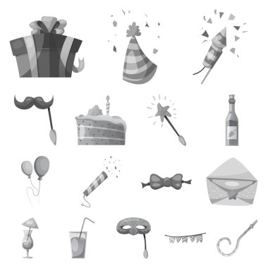 Yalıtılmış nesne parti ve Doğum günü kutsal kişilerin resmi. Web için kutlama ve parti hisse senedi simgesi kümesi.
