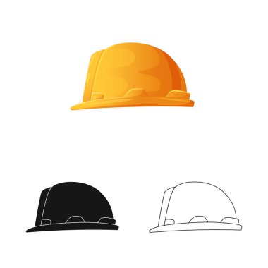 Şapkalar ve kap simge vektör çizim. Web için hisse senedi sembolü şapkalar ve aksesuar koleksiyonu.