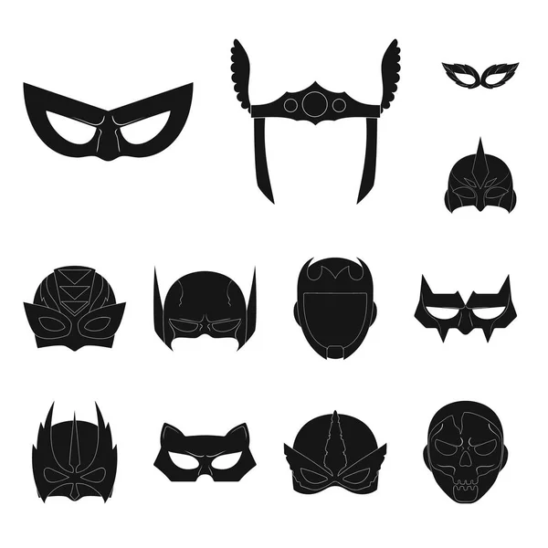 Design vetorial de herói e ícone de máscara. Coleção de herói e ícone de vetor de super-herói para estoque . — Vetor de Stock