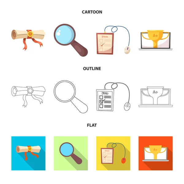 Ilustração vetorial do símbolo educação e aprendizagem. Coleção de educação e ilustração do vetor de estoque escolar . —  Vetores de Stock