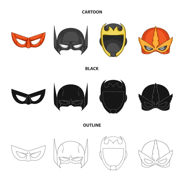 Diseño vectorial de héroe y máscara símbolo. Colección de héroe y superhéroe icono de vector para la acción . — Archivo Imágenes Vectoriales