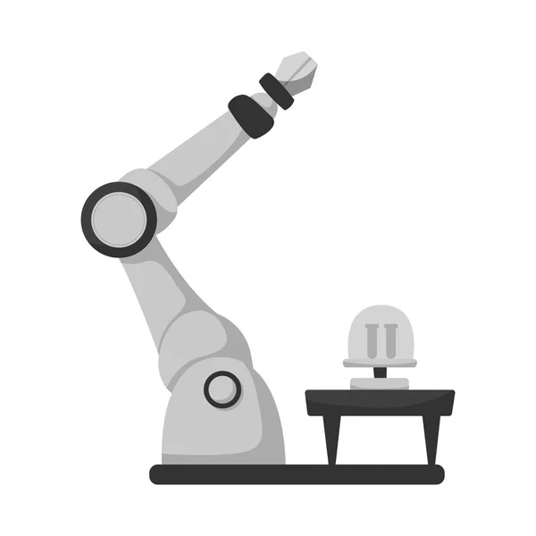 Απομονωμένο αντικείμενο του ρομπότ και εργοστάσιο σημάδι. Συλλογή των ρομπότ και χώρο εικονογράφηση διάνυσμα απόθεμα. — Διανυσματικό Αρχείο