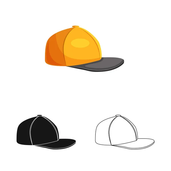 Vector design of headgear and cap sign. Set of headgear and accessory stock symbol for web. — Stock Vector