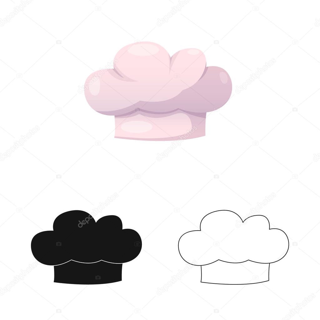 Vector design of headgear and cap icon. Set of headgear and accessory stock vector illustration.