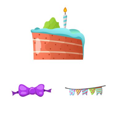 Parti ve Doğum günü simge vektör tasarımı. Hisse senedi için kutlama ve parti vektör simge kümesi.