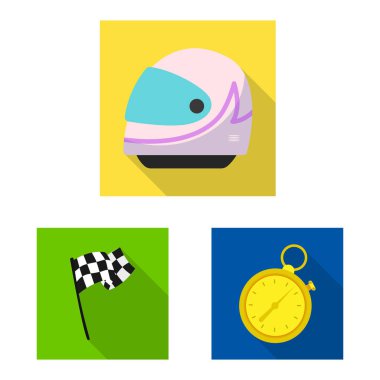 Araba ve ralli logo vektör Illustration. Araba ve yarış hisse senedi simgesi web için kümesi.