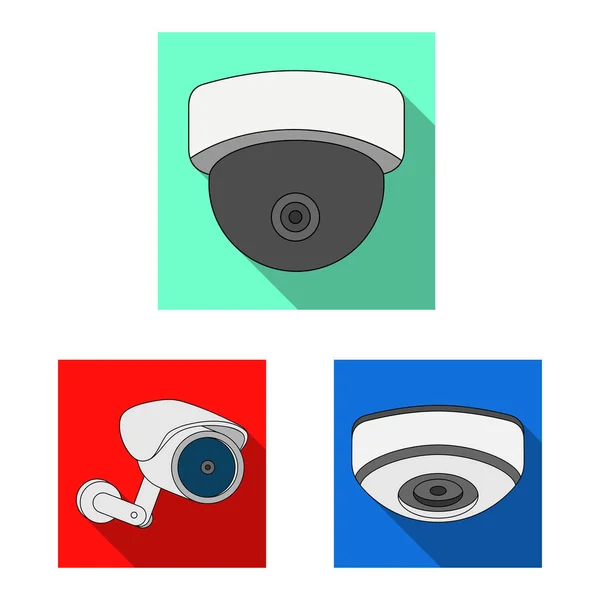 Cctv ve kamera logo vektör Illustration. Cctv ve sistem hisse senedi simgesi için web topluluğu. — Stok Vektör