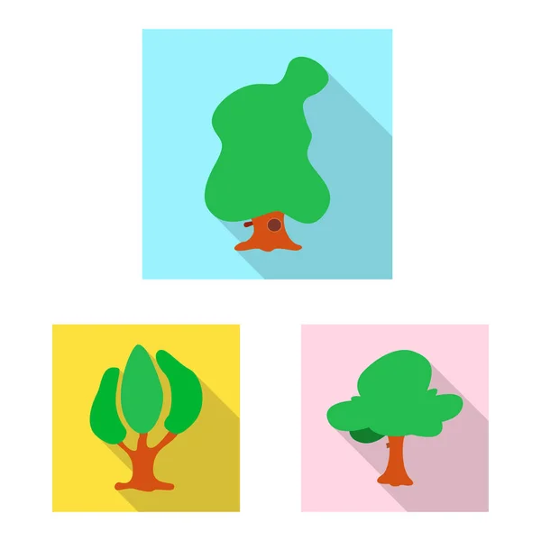 Illustration vectorielle du logo arbre et nature. Collection d'illustrations vectorielles d'arbres et de cimes . — Image vectorielle