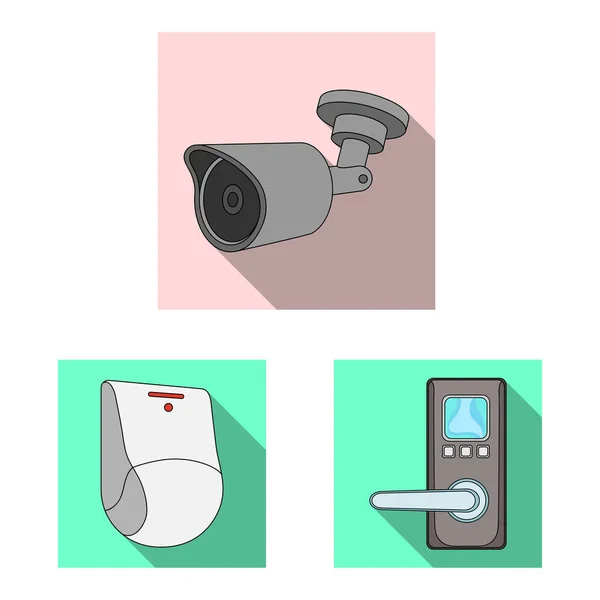 Vector illustration of cctv and camera symbol. Collection of cctv and system stock vector illustration. — Stock Vector