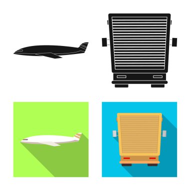 Eşya ve kargo logo vektör tasarımı. Ürünler ve ambar hisse senedi simgesi için web topluluğu.