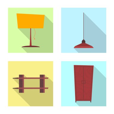 Mobilya ve daire logo vektör Illustration. Mobilya ve ev hisse senedi simgesi için web topluluğu.